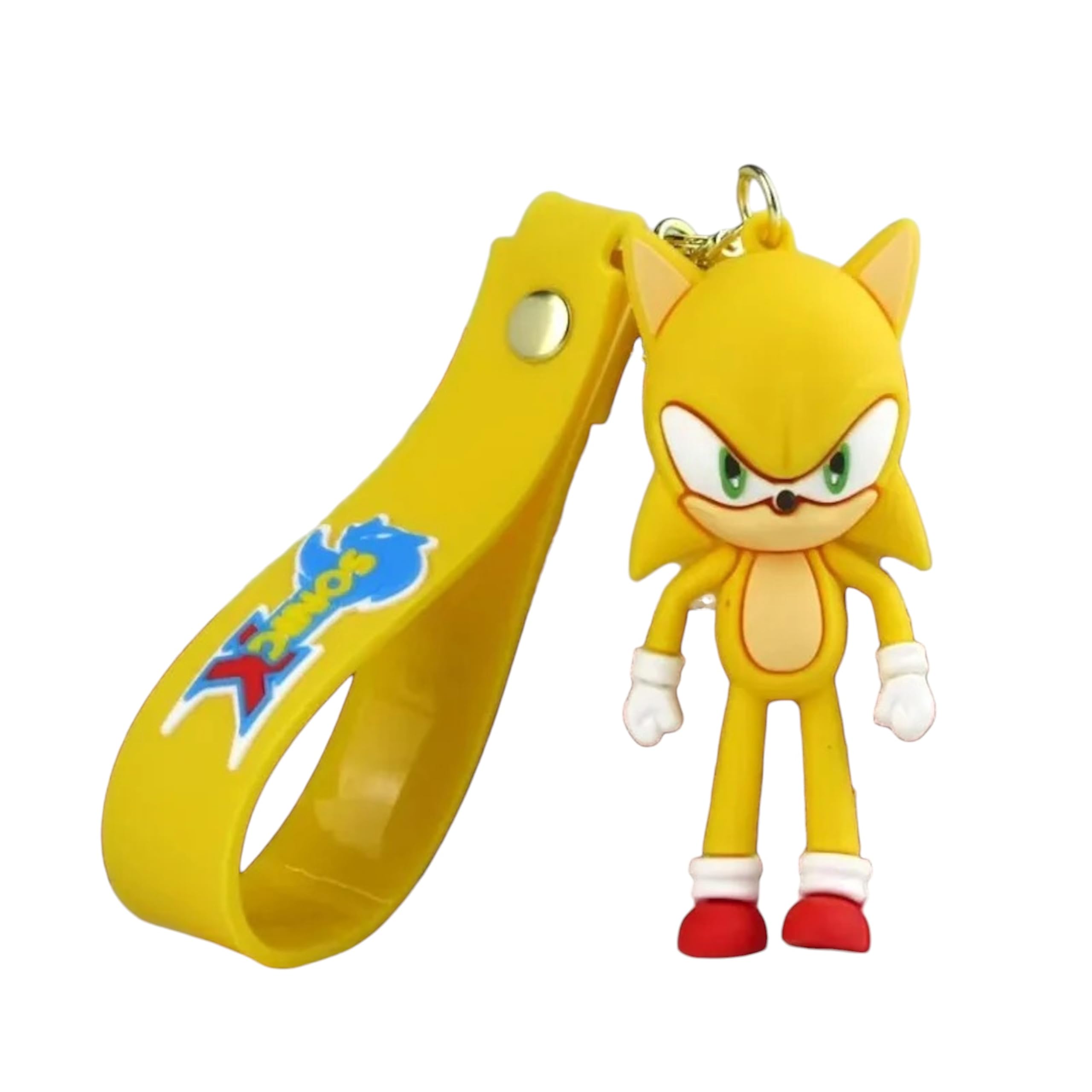 JHCraft Sonic Keychain Kawaii Mini Figure Series Superhero Comic Book Character Movie Blue & White The hedgehog Shadow, Yellow, 2"