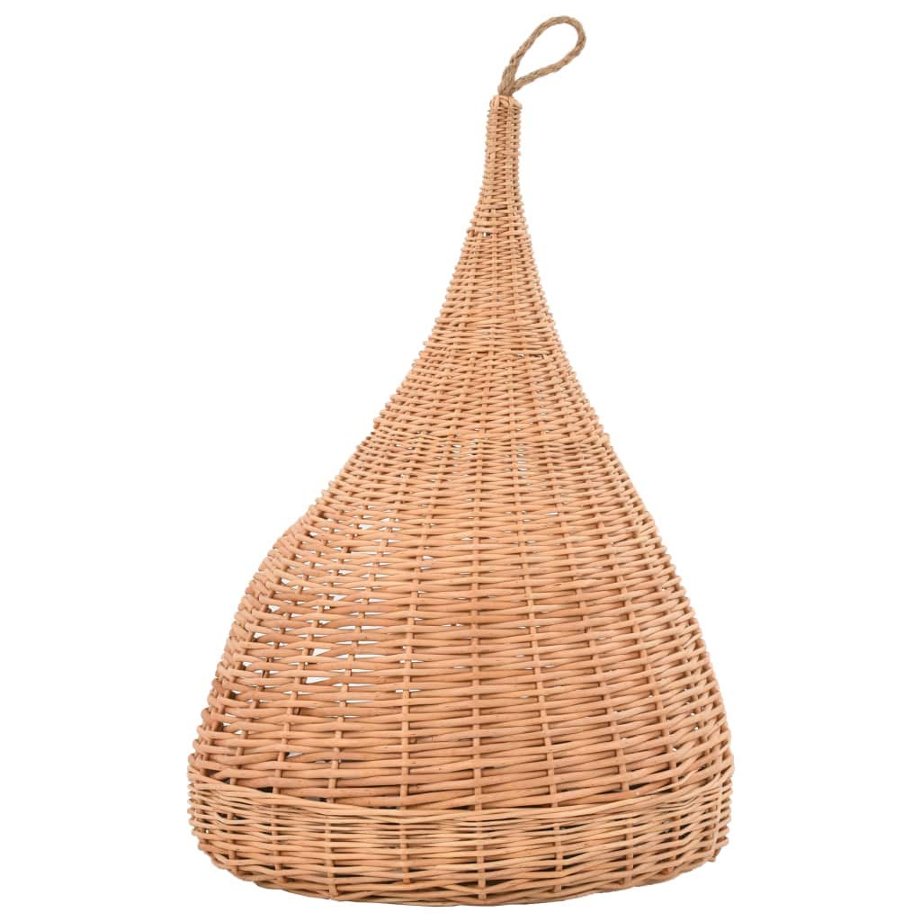 Katzenhaus aus Naturweide, Katzenhöhle Tipi-Design 40x60 cm, handgemachter Katzenkorb zum Aufhängen mit Kissen, Kuschelhöhle für Kätzchen und kleine Katzen