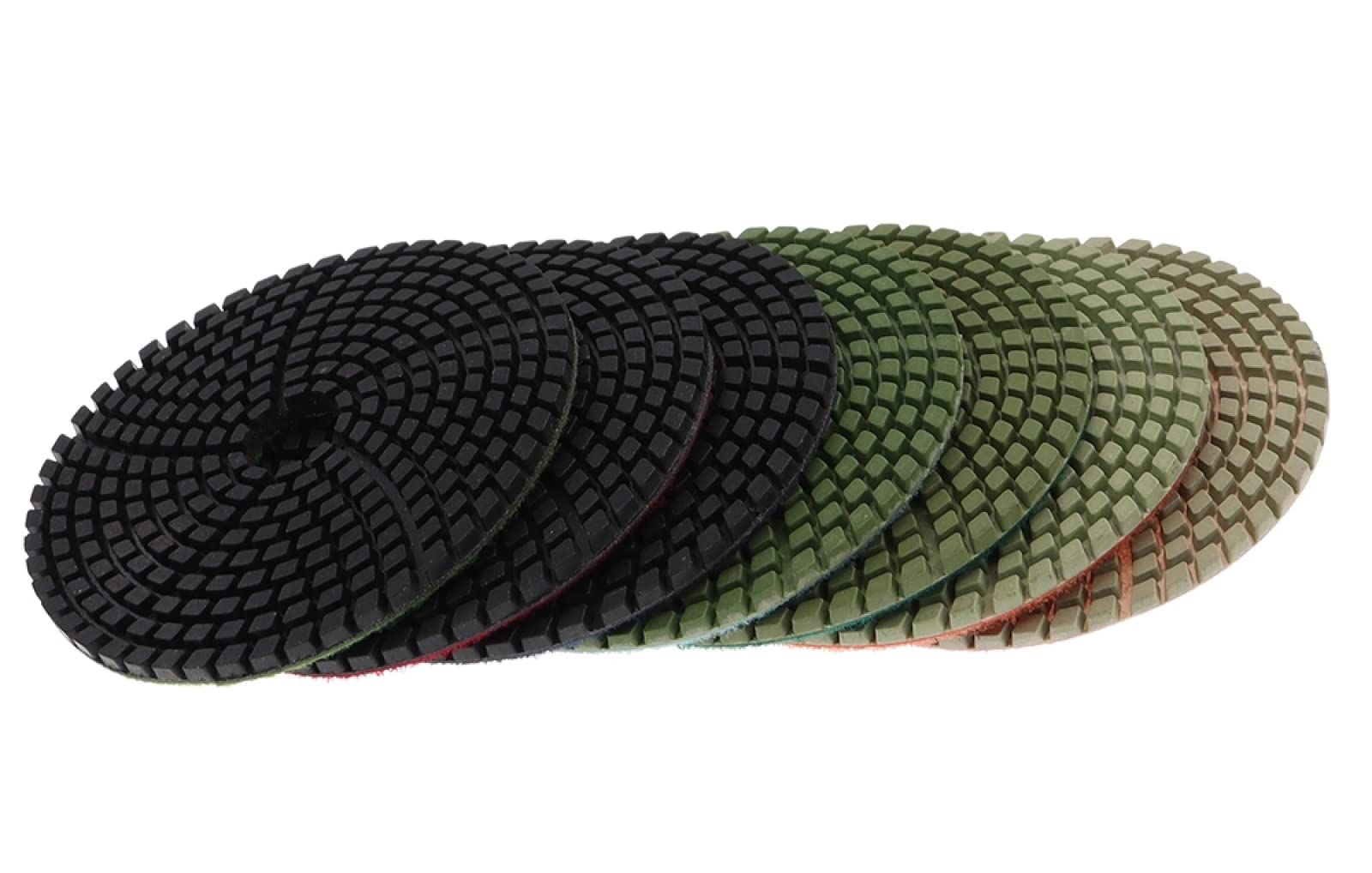 7 Unidades/juego De Almohadillas De Pulido De Diamante De 4 Pulgadas, Almohadilla De Pulido En Húmedo Tipo Giro De 100mm Para Disco De Molienda De Suelo De Hormigón De Granito Y Mármol,1500