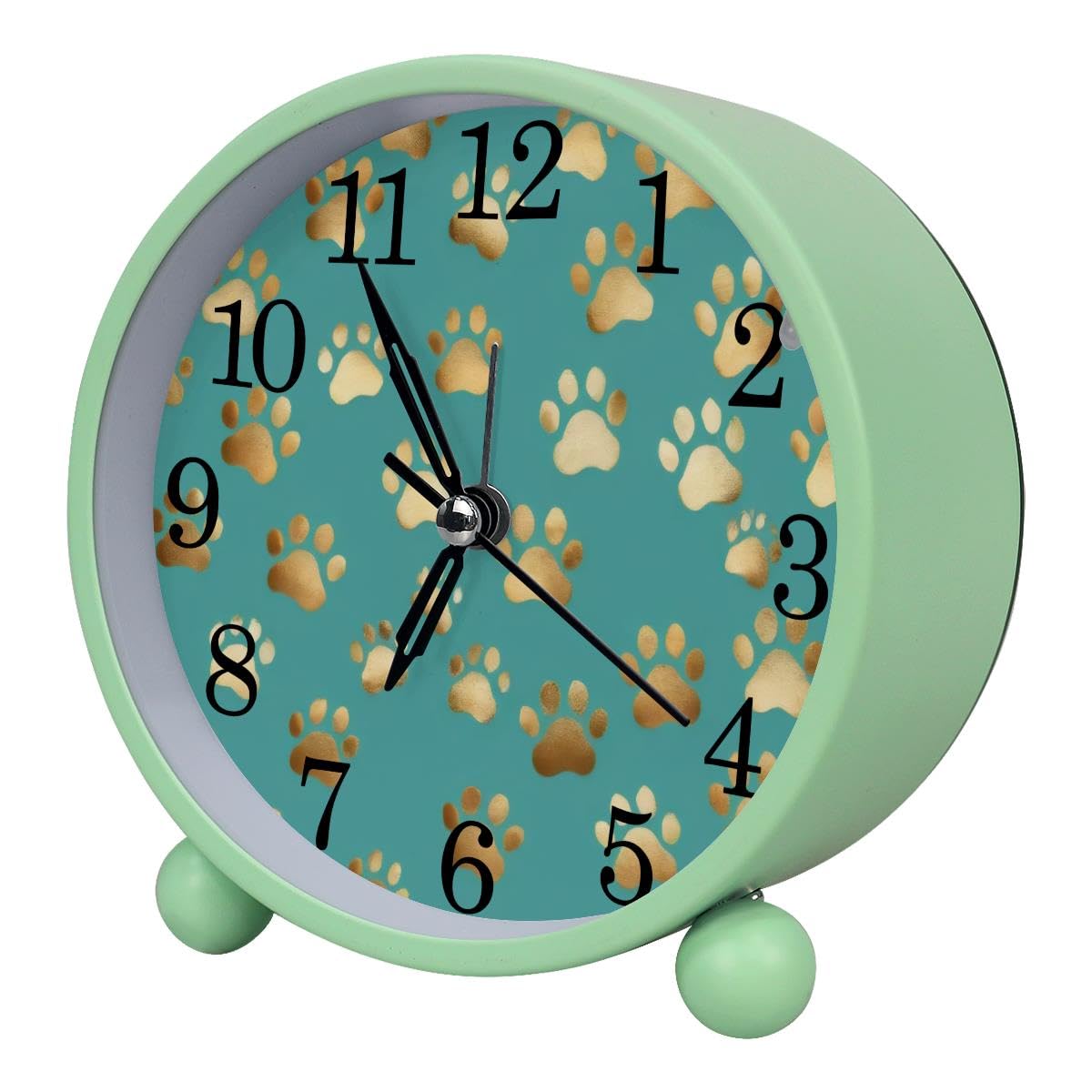 Luoweisi Alarm Clock Dogs Paws, Silent Non-Ticking with Night Light