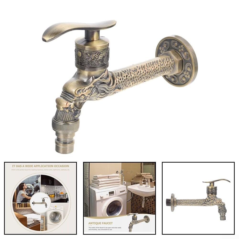 Vintage Kitchen Faucet Made of Zinc Alloy with Antique Design for Home Bathroom Balcony Washing Machine Use Easy — view 4