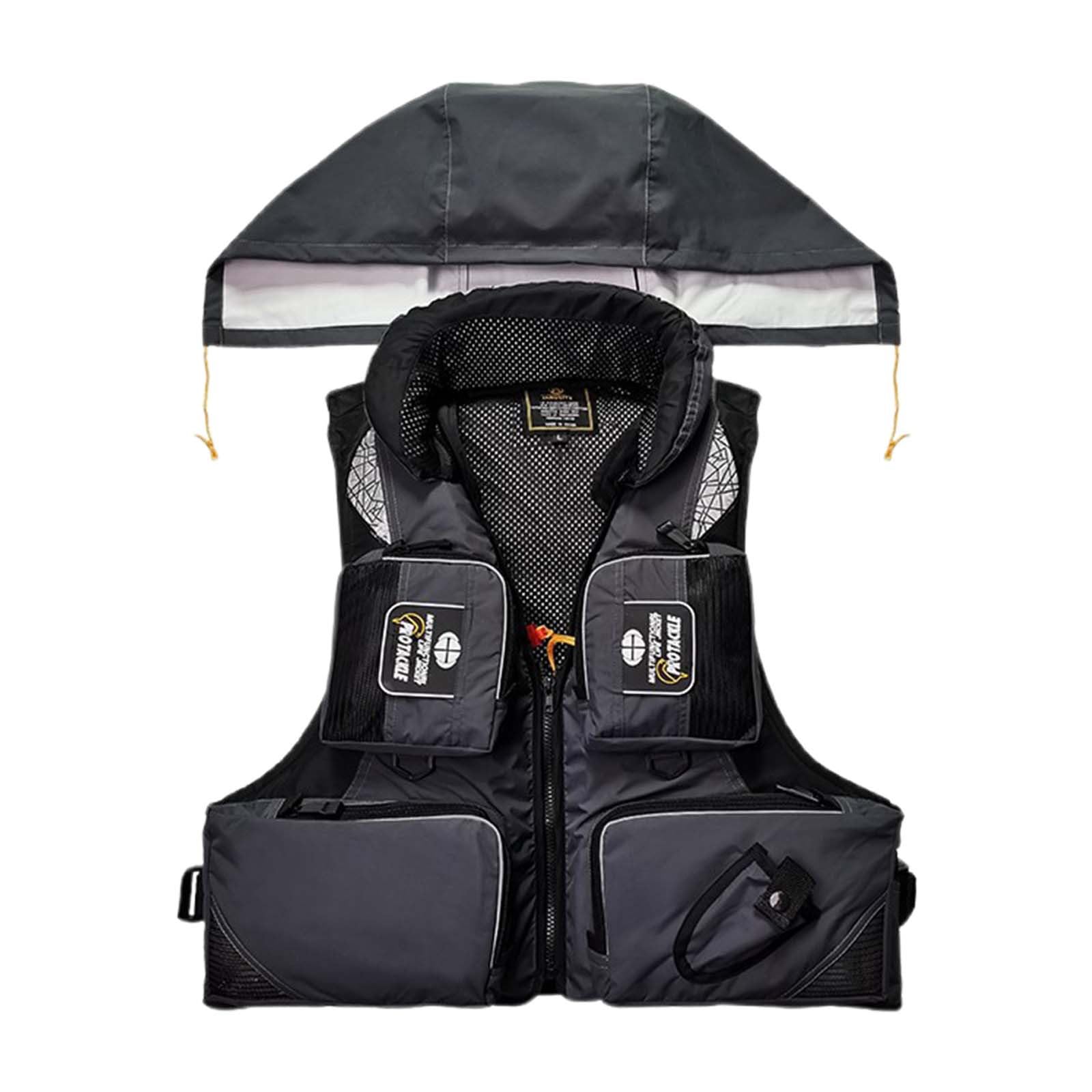 Adults Swim Vest Adjustable Swim Vest Unisex Swim-Jacket Waistcoat with Pockets and Crotch Strap for Water Sports Fishing Kayak Surfing Boating Training Equipment (11-Grey, XXL)