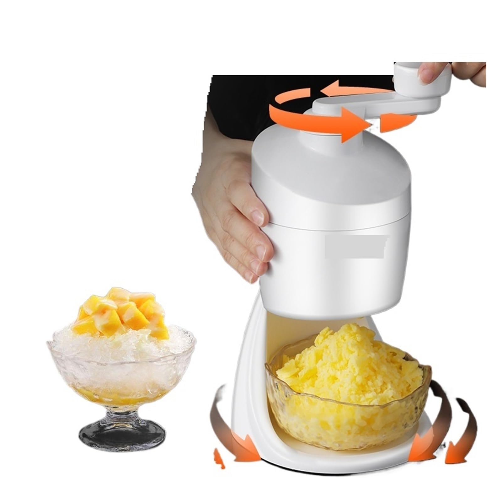 Máquina de Afeitar de Hielo Máquina portátil for Hacer Conos de Nieve y Hielo raspado con moldes de Hielo Dobles, tapete Antideslizante, fácil de Usar, Manual de Instrucciones para la Fiesta