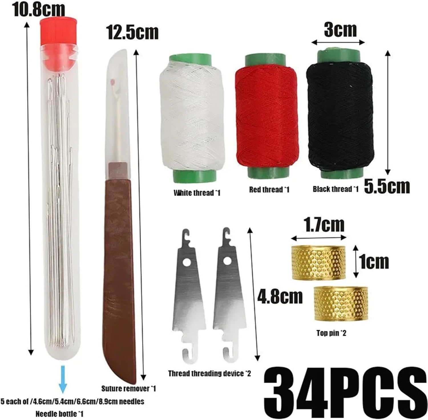 Ktann Steel Needles for Hand Sewing 5 Set Large Eye Sewing Needles Stainless Steel Set, Diverse Practical Tool, DIY Jewelry Apparel Craft Supplies