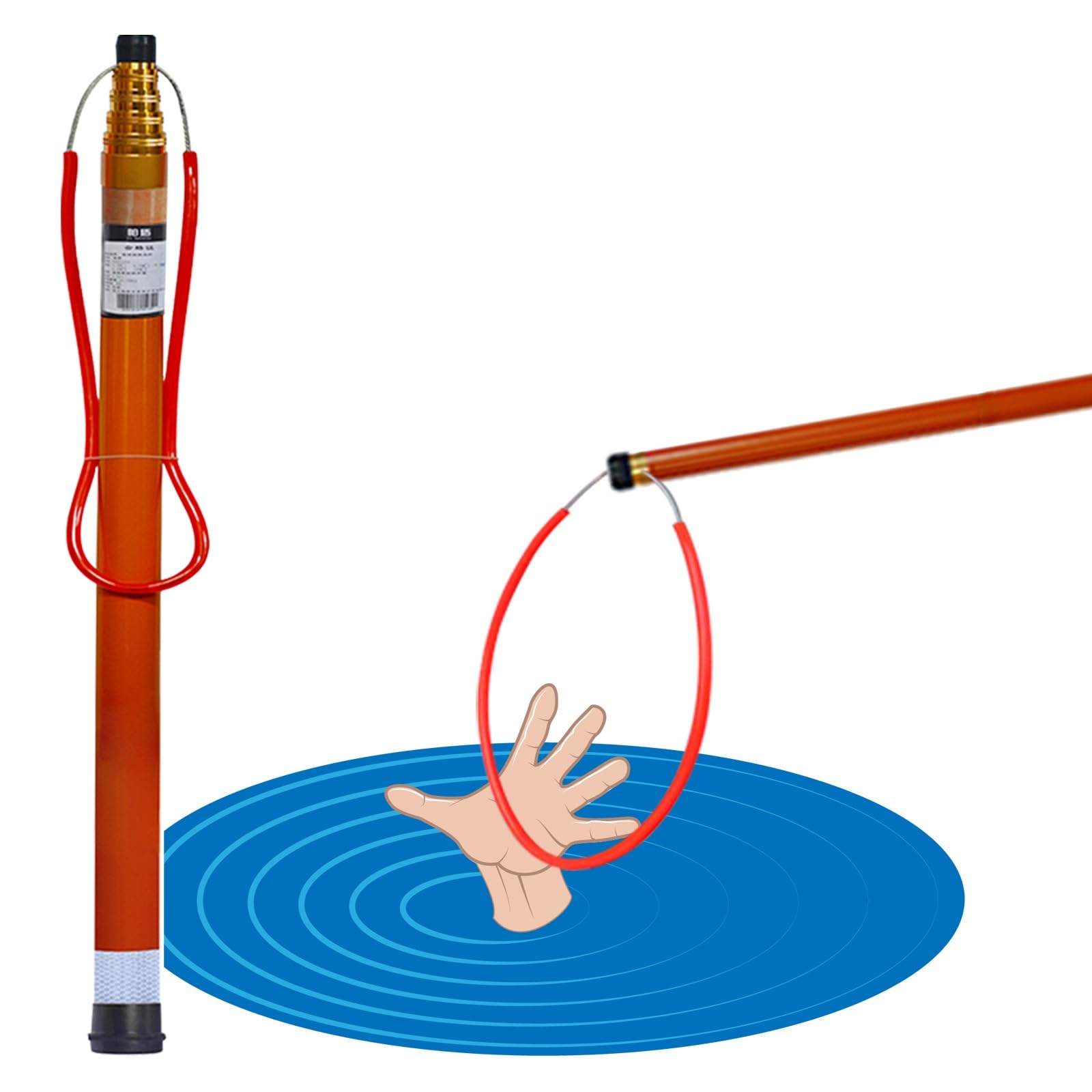 JKJZSALJ Rescue Pool Pole,Telescoping River Rescue Pole 21.3Ft-Emergency Lifesaving Equipment For Pool & Water Safety, Includes Reflective Safety Hook & Luminous Sign,650cm/21.3ft6 Section