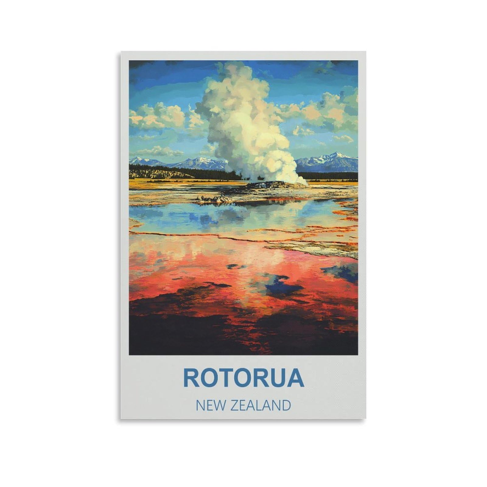 EZMLFA DIY Diamond Painting,Rotorua New Zealand 5D Landscape Diamond Painting Kits for Adult, Gem Art Crystal Art Kits for Adults, for Home Wall 40x40cm