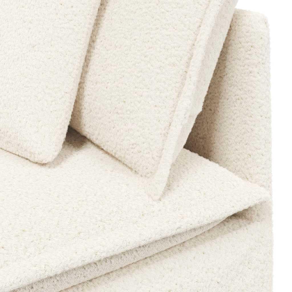 vidaXL Sofá modular con cojines de tejido rizado similar a la lana