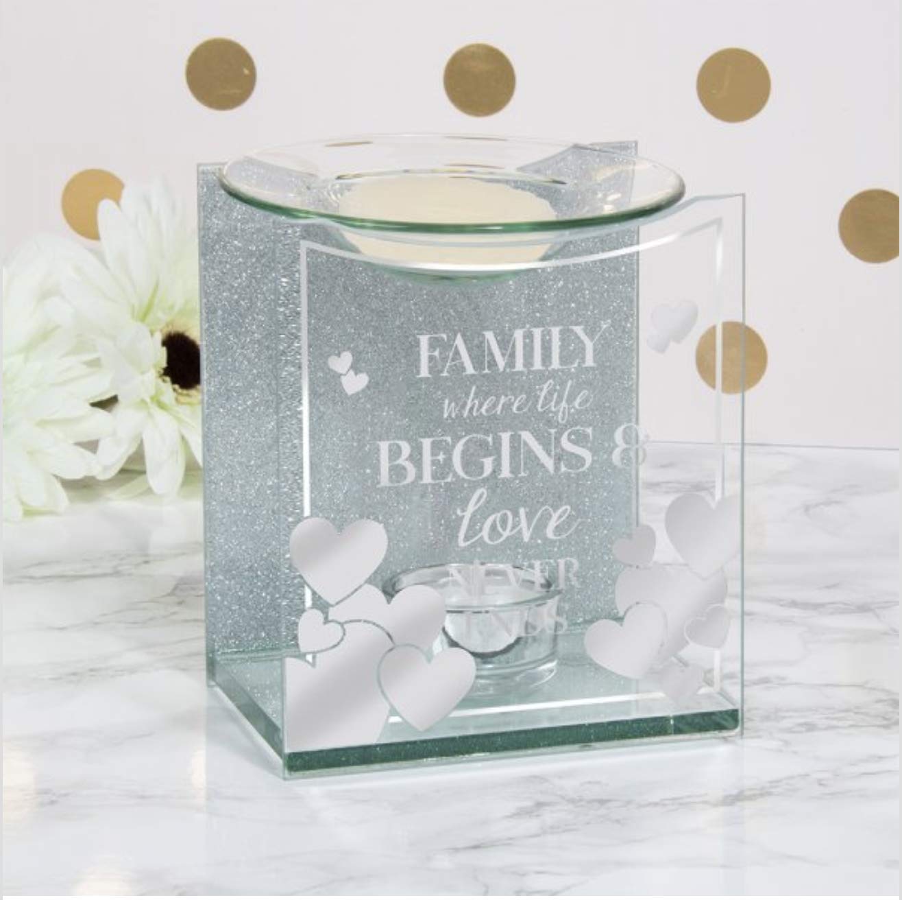 Lesser & PaveySENTIMENTS FAMILY WHERE LIFE BEGINS LOVE NEVER ENDS WAX MELT & OIL WARMER