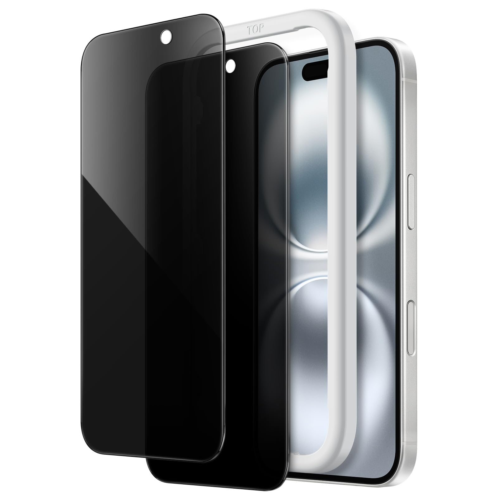 JETech Privacy Screen Protector for iPhone 16 6.1 inch Anti-Peeking Tempered Glass with Guide Frame for iPhone 16 6.1 inch (2 Pack)