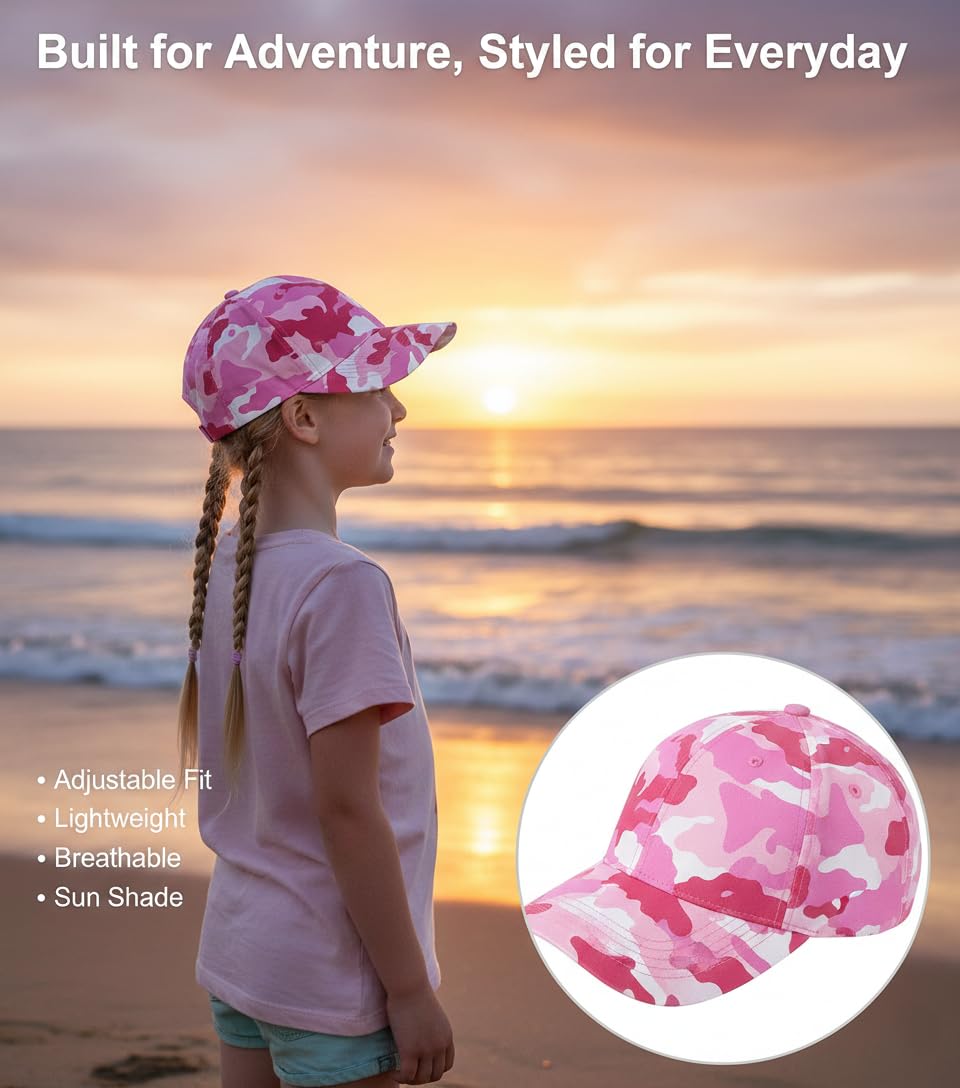 A2Z 4 Kids Dziewczęca czapka z daszkiem czapka z daszkiem trucker ochrona przeciwsłoneczna jednolity kolor oddychająca tkanina wygodne dopasowanie do codziennego noszenia lekkie sportowe nakrycia