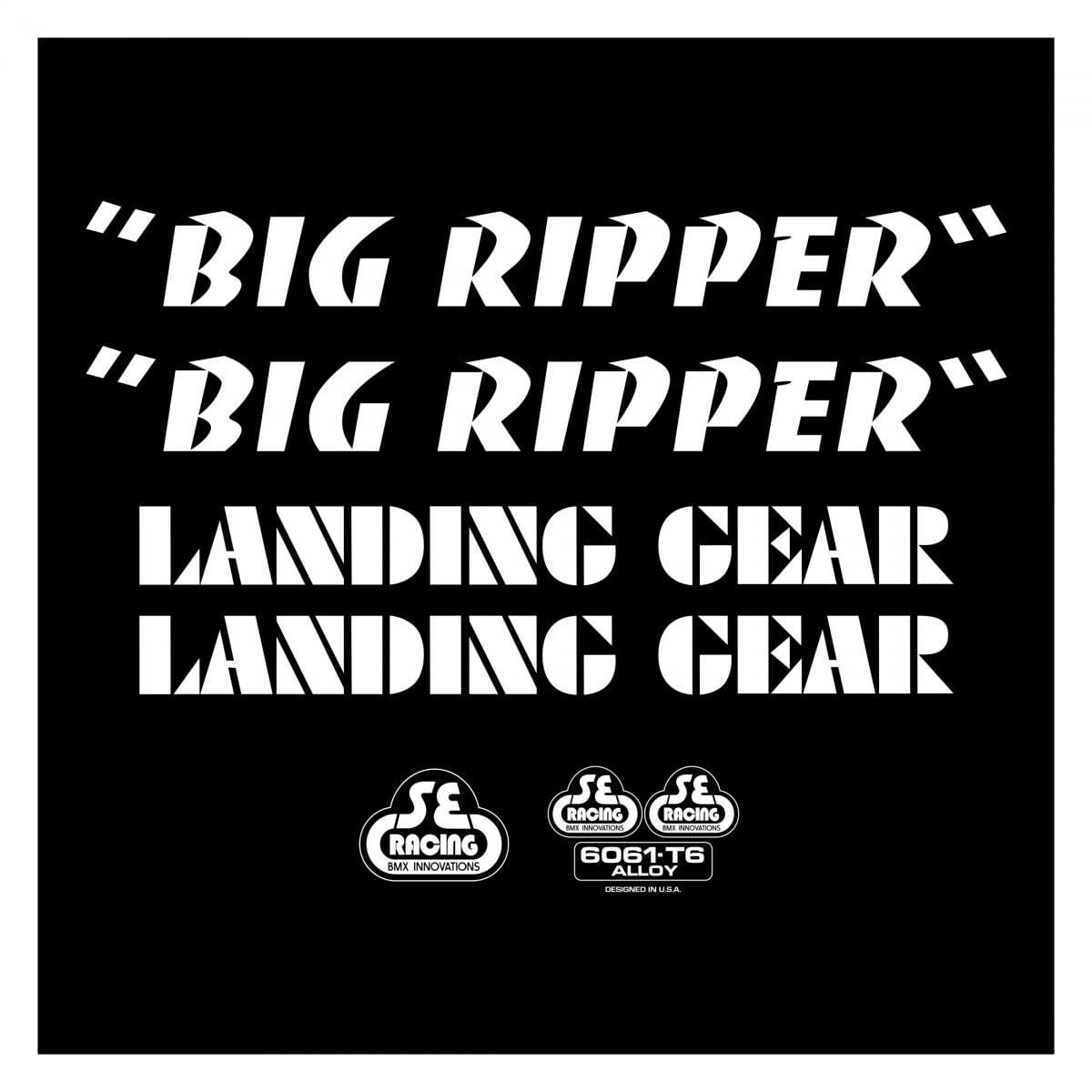 SE Bikes Big Ripper Decal Set Null White