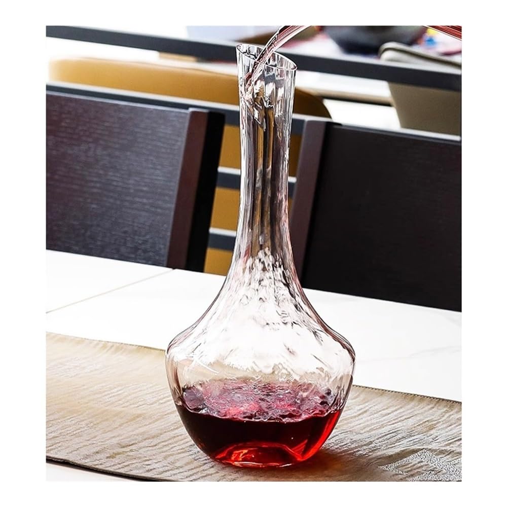 birene Carafe Carafe à vin cannelée de 1000 ML, Haute et élancée, idéale for la Maison, Le Bar ou comme récipient de présentation.