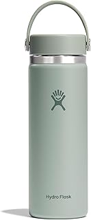 Hydro Flask Water Bottle - Insulated Stainless Steel - Wide Mouth Flex Lid, Non Spill, Leakproof and Refillable in 20 Oz Agave Green
