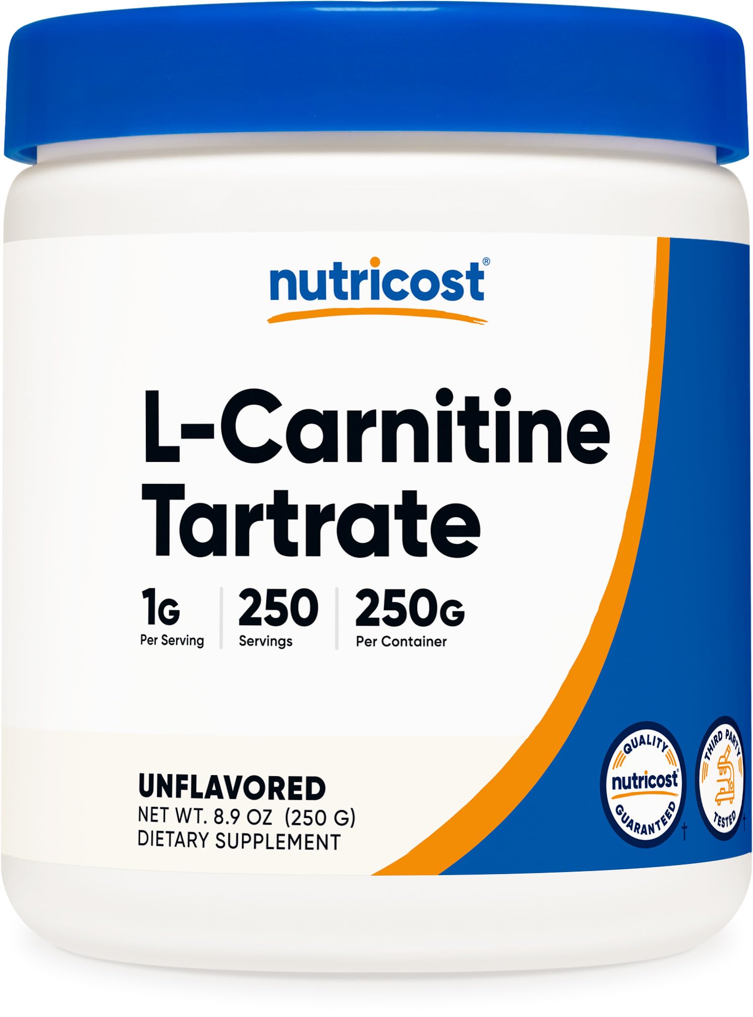 Nutricost L-Carnitine Tartrate Powder (250 Grams) - 1 Gram per Serving, 250 Servings
