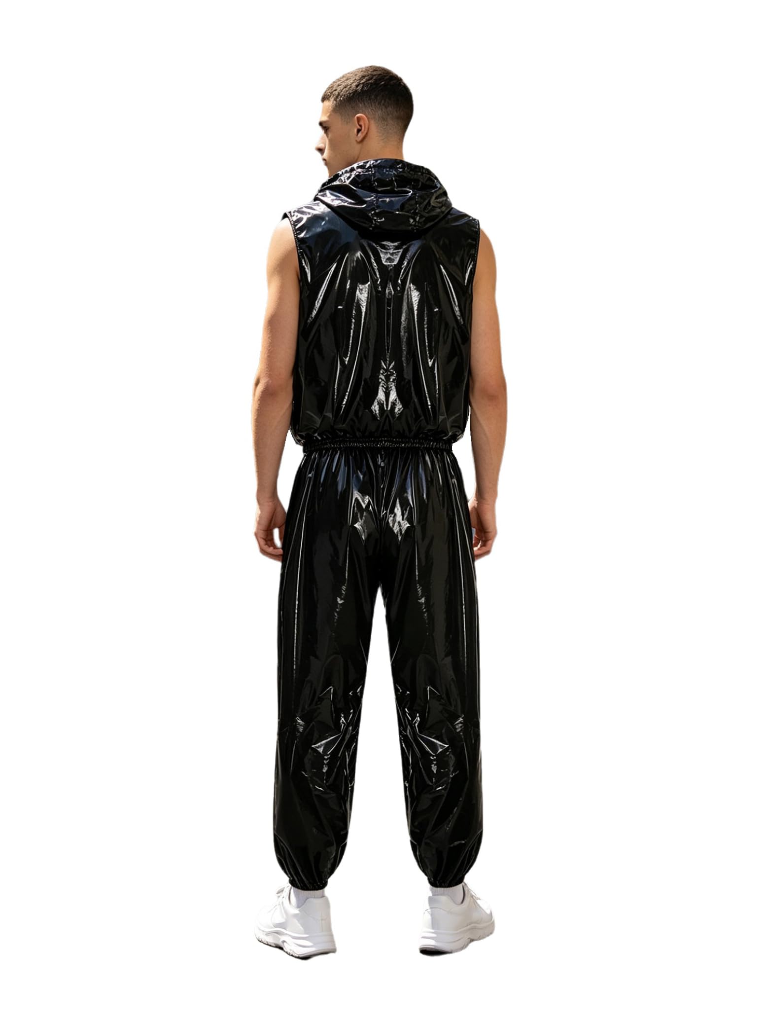 Męski dres treningowy luźny strój dwuczęściowy bluza z kapturem
