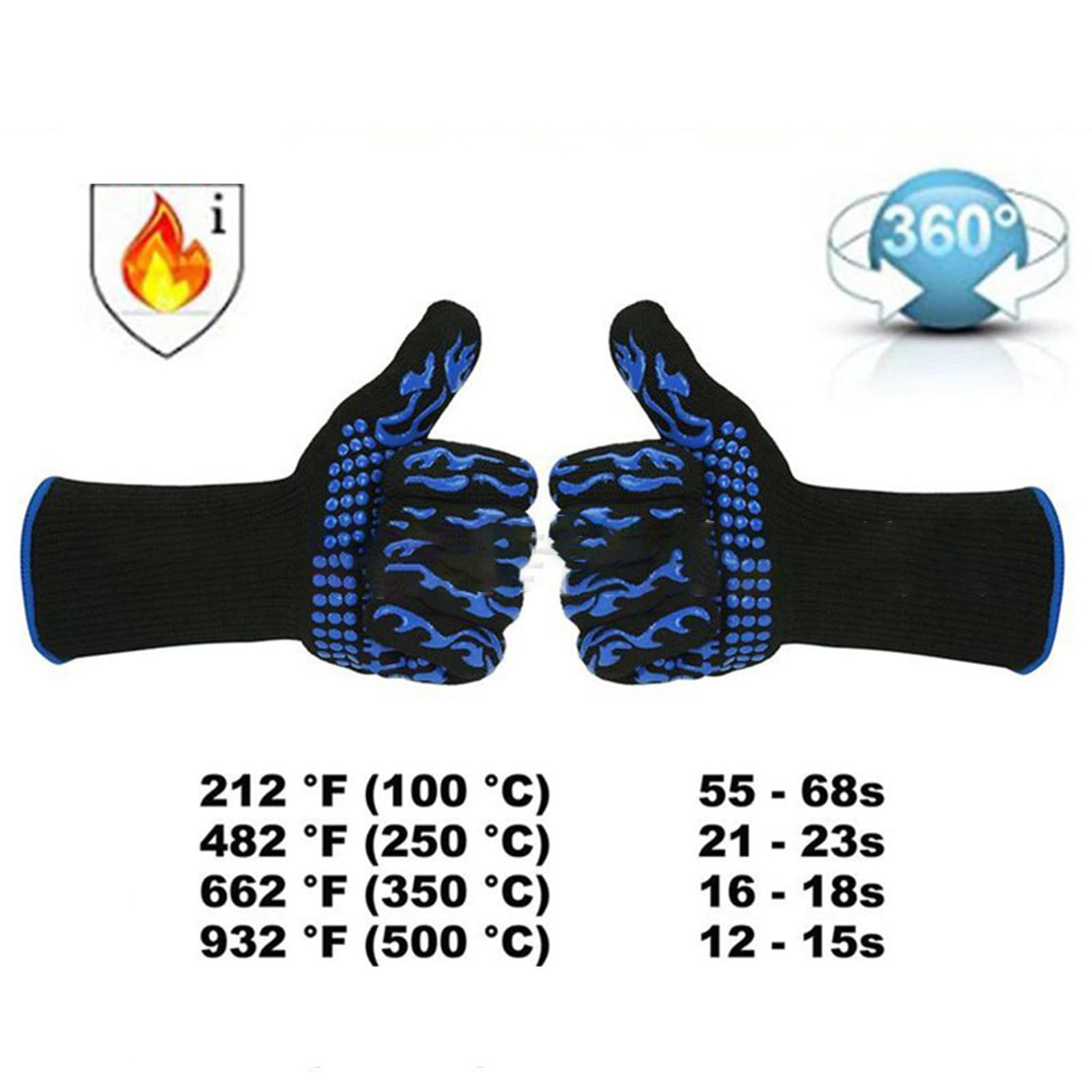 BBQ Oven Mitts Anti-Scald Gloves Heat and Slip Resistant Cooking Gloves Insulated Mitts Kids Adults Silicone Oven Mitts