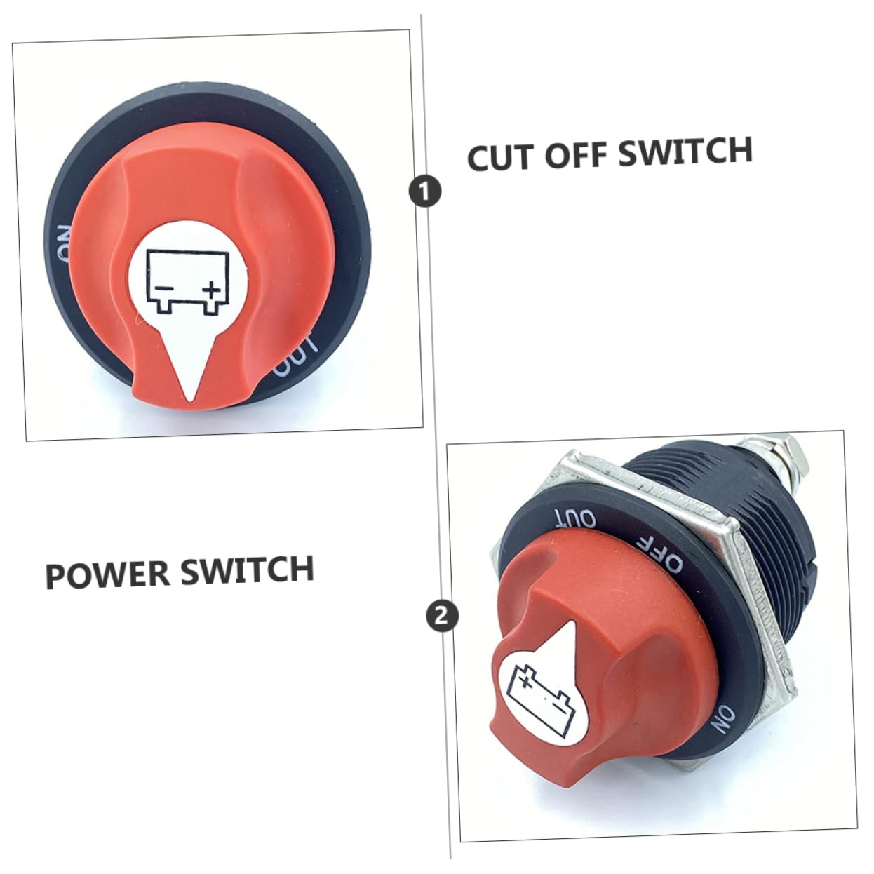 Mobestech Battery Disconnect Top Post Disconnect Power Cut Off Power Main Isolator Switch for Rv ATV Cars Boats