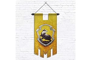 Hogwarts House Banners Set of 4 for Wall Decor, Party Supplies, and Holiday Decorations
