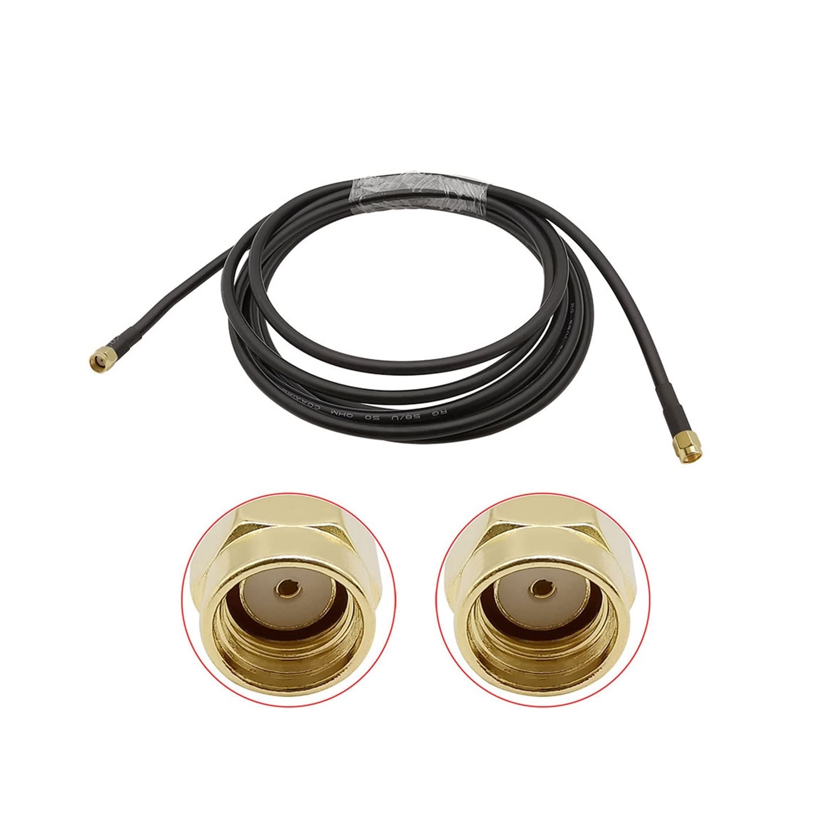 Demasiado Baja pérdida Rg58 Cable Rp SMA Jack Masculino a Rp SMA Gato Masculino RF Coaxial RG-58 0-3 Conector de Alambre de extensión de la Antena del Puente de la Pigtail GHz (Color : 1 M)