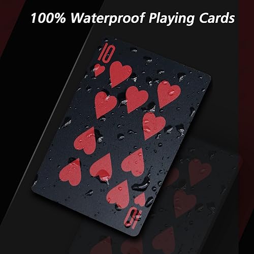 Miniatura 3 de 2 barajas de cartas de plástico resistentes al agua, color negro, de alta calidad, para jugar póquer profesional, baraja de cartas de lujo para