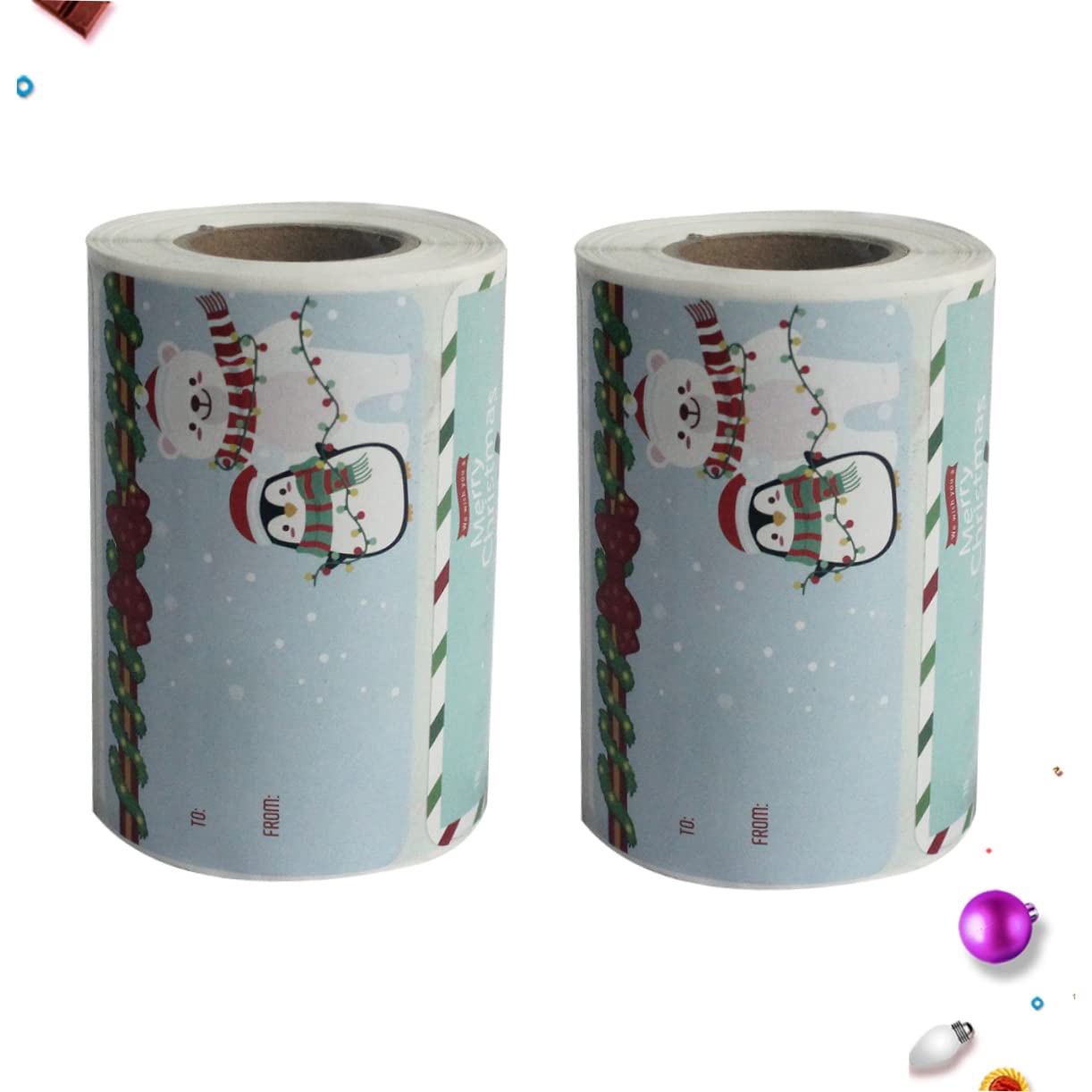 VILLCASE 4 Pz Etichette Natalizie Tag Stampabili Etichette Per Le Vacanze Etichette Adesive Per Barattoli Di Natale Targhette Natalizie Adesivi Con Di Natale