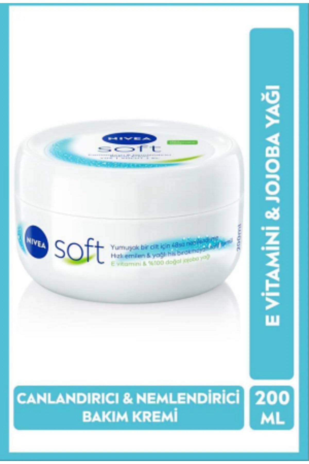 NIVEA Soft Nemlendirici Vücut Bakım Kremi, 200ml, Jojoba Yağı ve E Vitamini ile