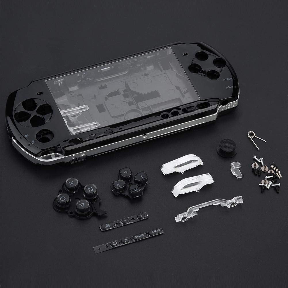 Game Console Shell Replacement Full Housing Console Case Compatible with PSP 3000(Black)