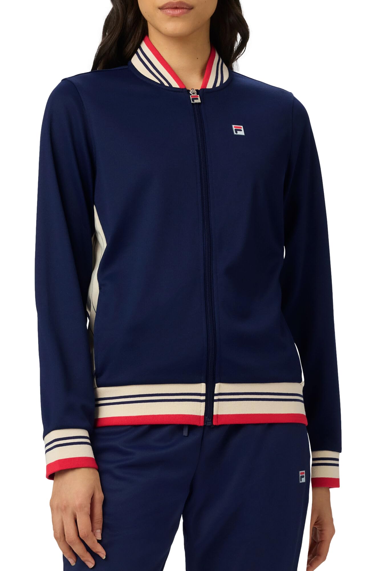 Fila Women's Performance Iconic Settanta Jacket Fila Navy/Gardenia/Fila Red XL