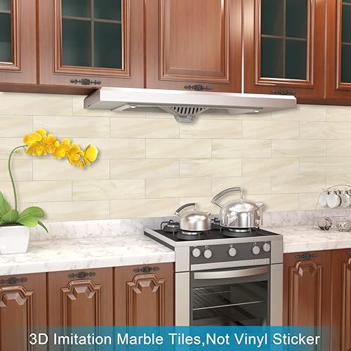 Miniatura 10 de BeNice Protector contra salpicaduras para azulejos de cocina, azulejos de despegar y pegar para paredes, azulejos adhesivos de azulejos impermeables