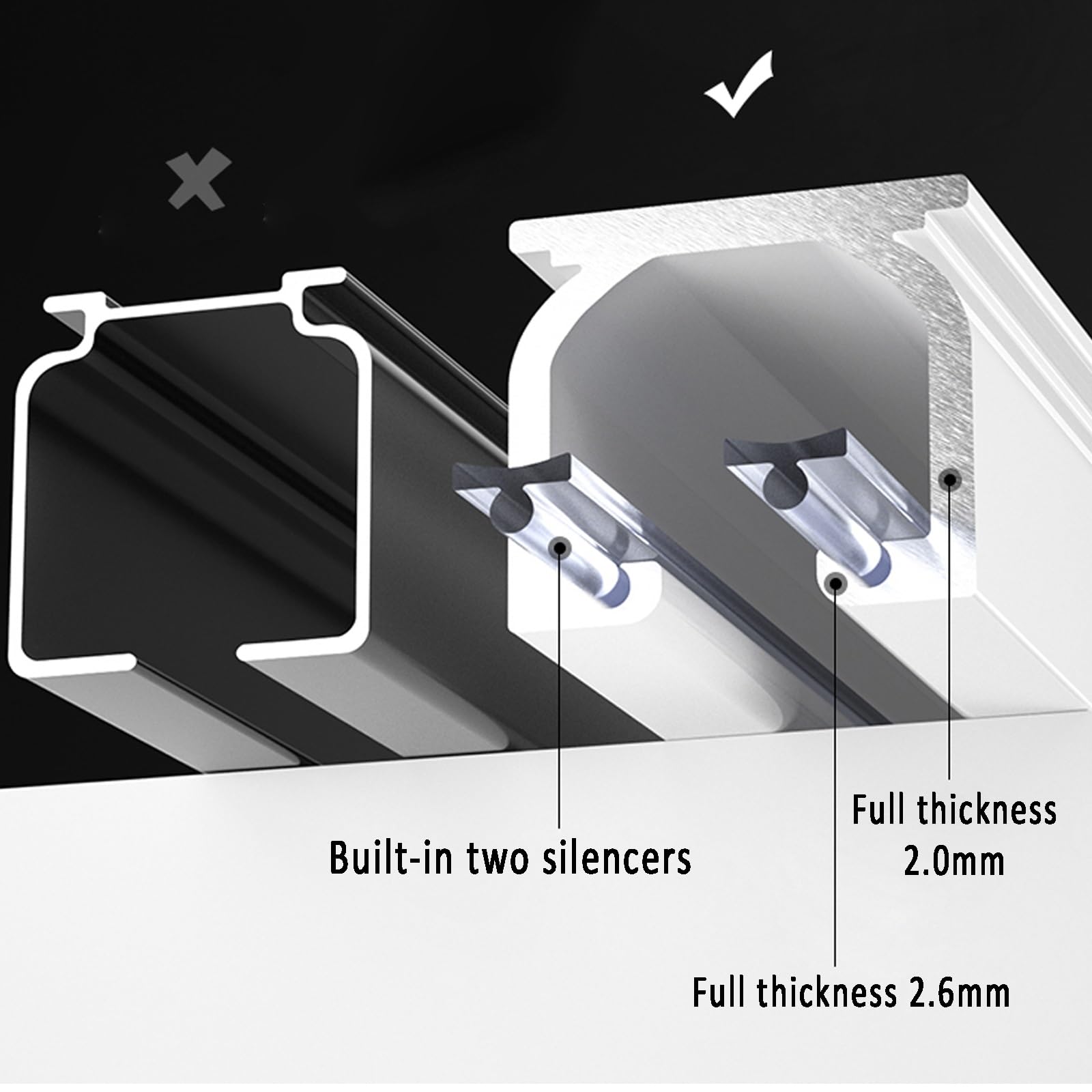 Aluminiowy system szyn sufitowych, montowany na ścianie ścianka działowa i wszechstronny uchwyt sufitowy do ainsIdeal Home Decor Solut