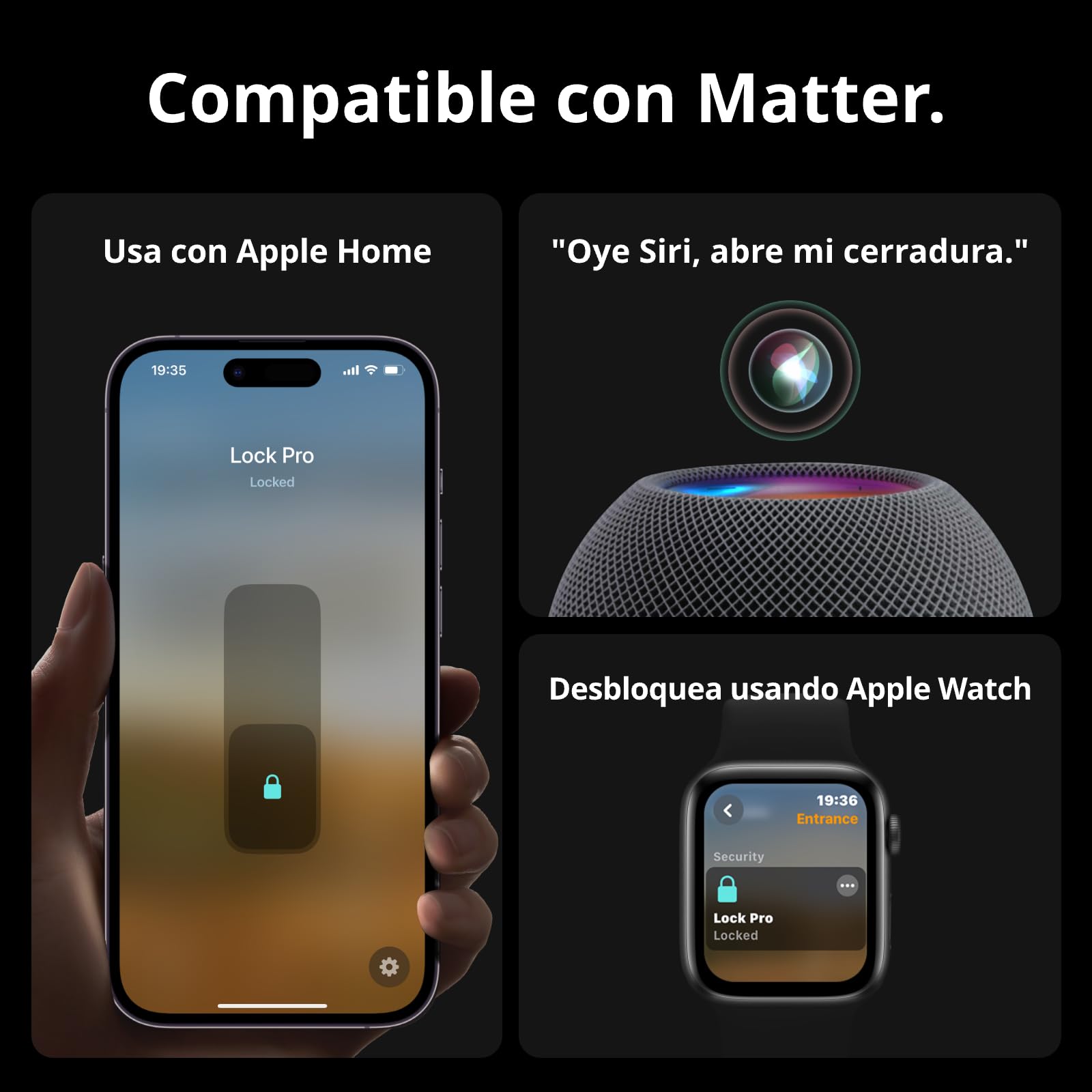 SwitchBot Lock Pro WiFi Inteligente, de Acceso Sin Llave, Cerradura Inteligente Puerta Delantera, Cerrojo Inteligente, Adaptable al Cerrojo Existente en Minutos, admite Matter, Alexa, Google, IFTTT.