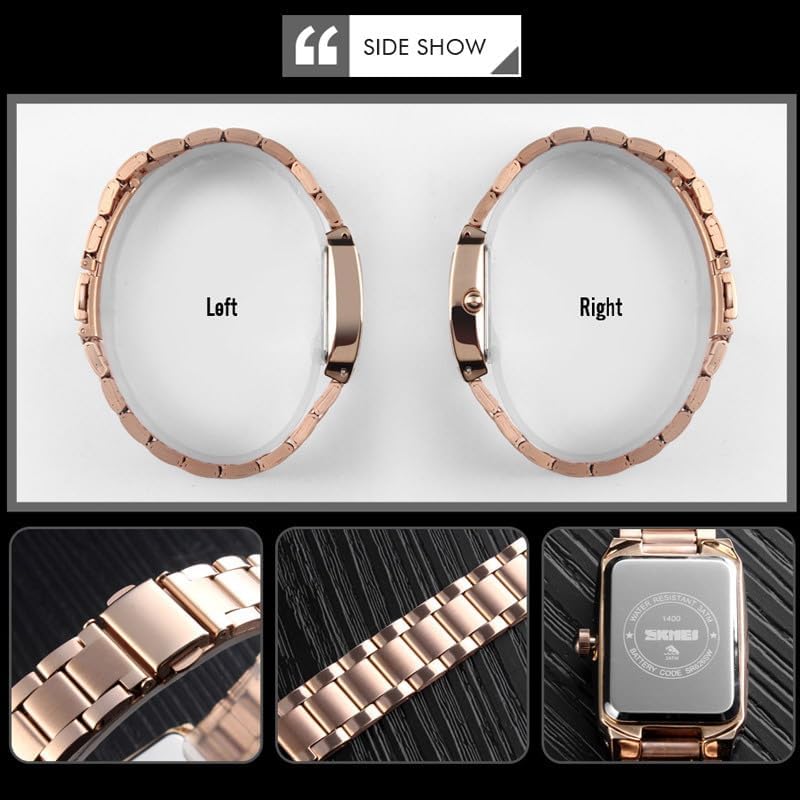 VIGOROSO Square Watches for Women, Women's Wristwatches, Ladies Waterproof Stainless Steel Analog Small Dainty Gold Watch for Women - Image 7