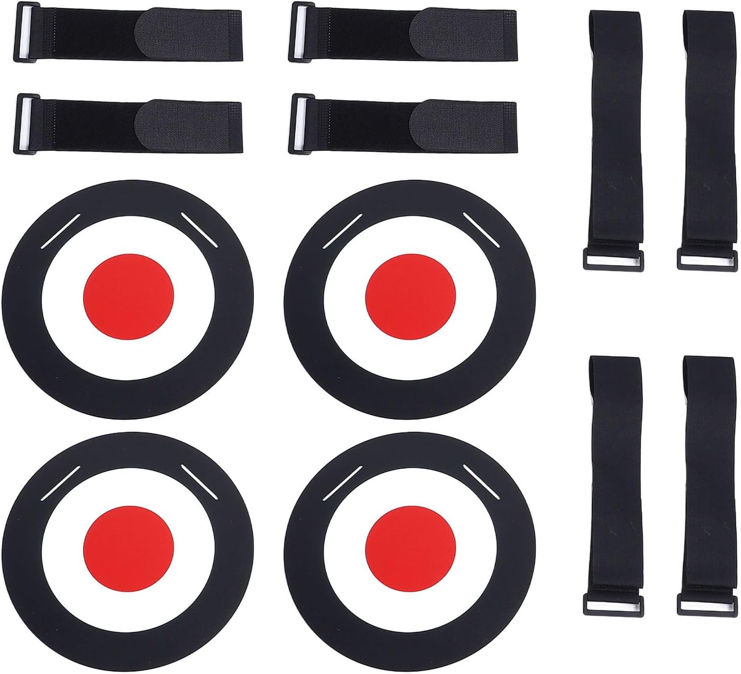 4PCS Goal Target Discs, Flat Cones Soccer Hockey Target, Adjustable Straps Target for Lacrosse, Hockey, Soccer & Baseball, Ideal for Reactive Improving Accuracy Speed