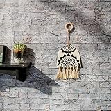 HOME SMILE Boho Geometric Mandala Wall Decor-Ceramic Black Wall Hanging for Living Room