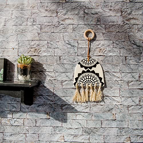 Home Smile Boho Geometric Mandala Wall Decor-Ceramic Black Wall Hanging For Living Room #TOP12