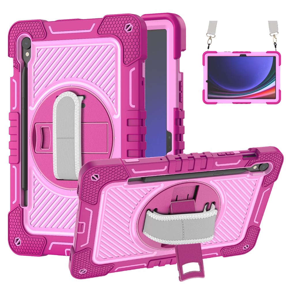Coque Samsung Galaxy Tab S9 FE 10,9 2023 SM-X710 protection antichoc rose rouge