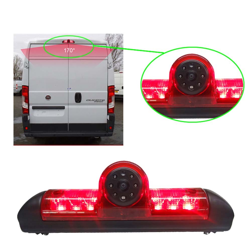 Transporter Van Telecamera Auto Posteriore,Visione Notturna IR HD Impermeabile,Macchina Fotografica con Luce Freno Telecamera Retromarcia per Ducato X250 Peugeot Boxter Citroen Jumper Dodge