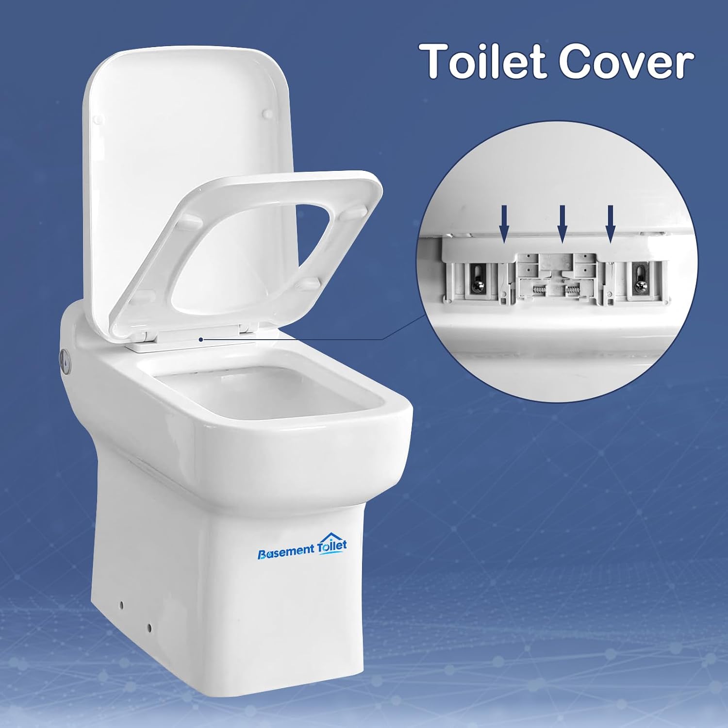 600W Macerating One Piece Toilet,4/5HP Remote Control Macerator Toilet with Pump Built Into the Base,Connect the sink AC110V 0.75/1 GPF with High Efficiency Flush for Small Space,Glossy White
