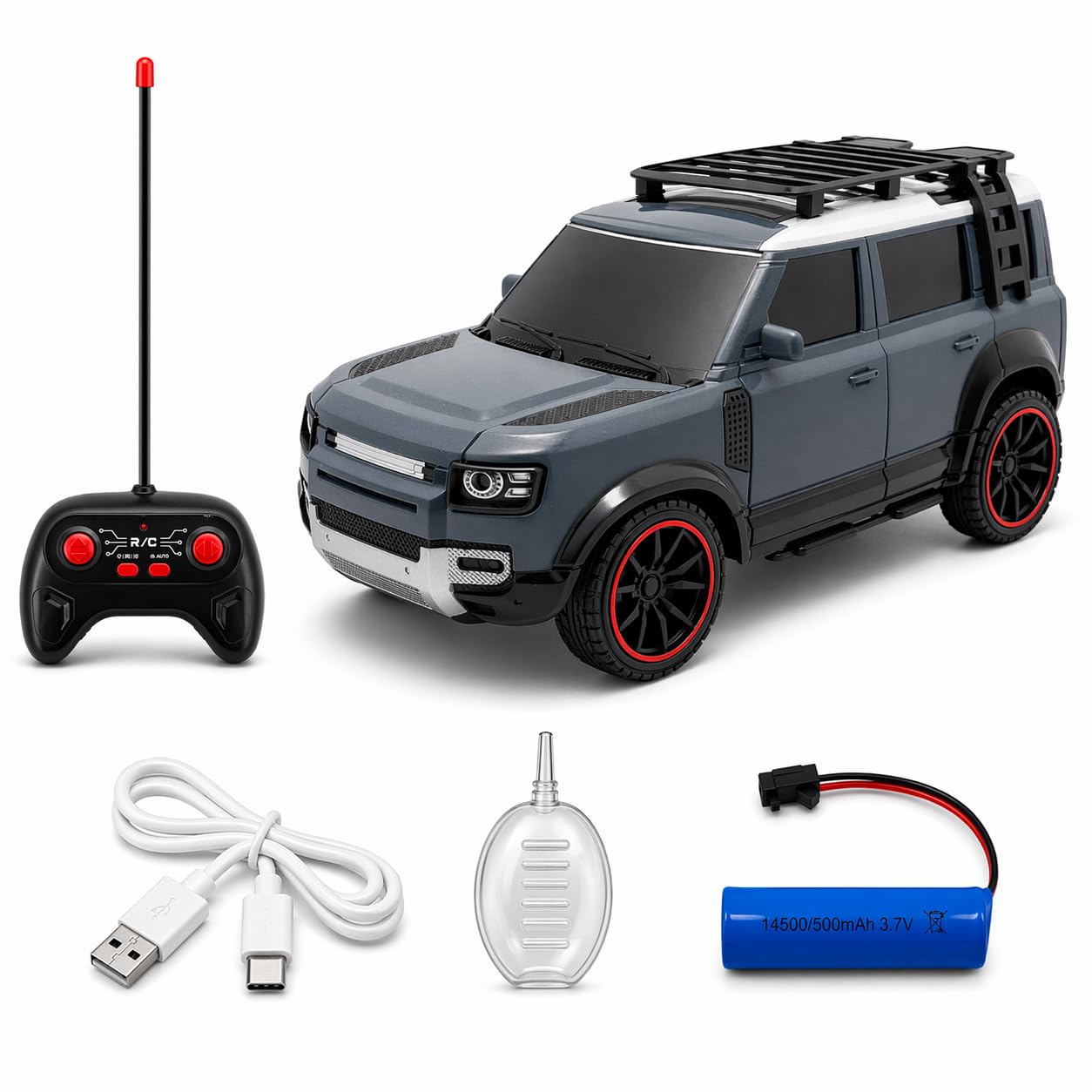 The Flyers Bay Remote Control SUV Car for Kids | Off-Road RC Car with Smoke Effects, Type-C Rechargeable Battery & Inbuilt Music (Arjan Vailly Song) | Toy for Boys & Girls 4+ (Blue)-image-17