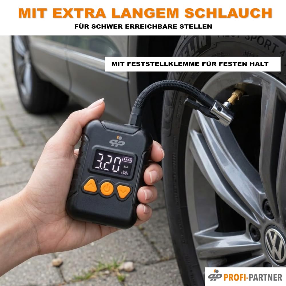 Mini pompe à air sans fil, pompe à vélo électrique jusqu'à 10,3 bar/150 psi, manomètre numérique avec arrêt automatique