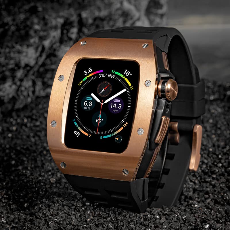 Kit de modification luxe en acier pour Apple Watch 45mm EZZON