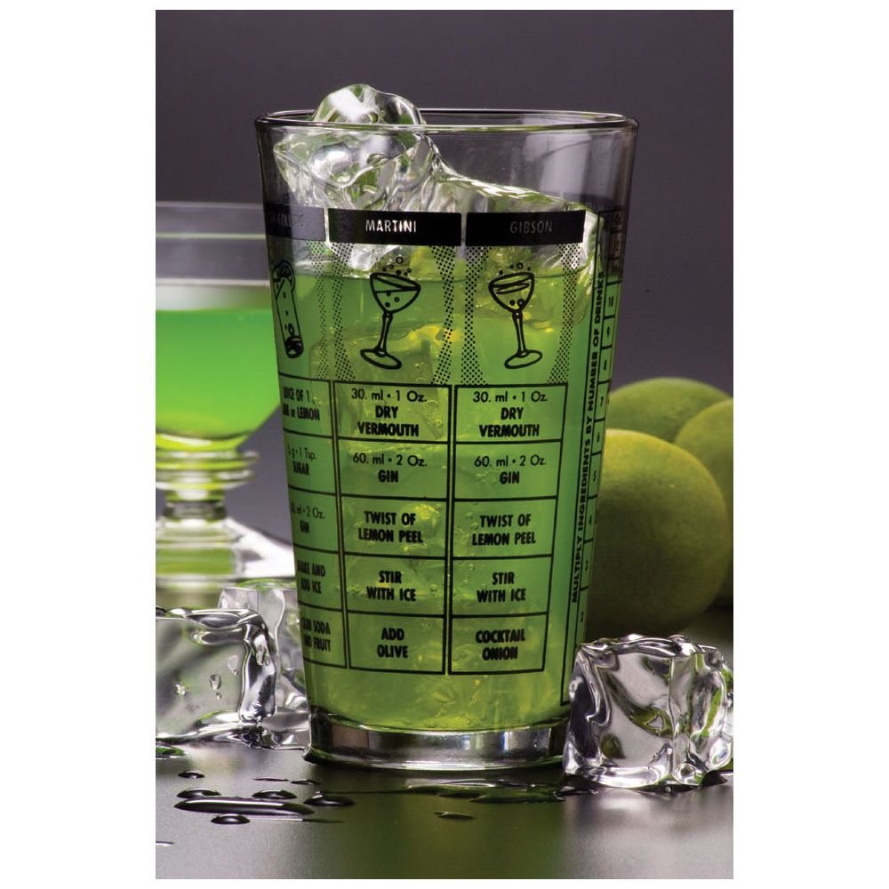 American Metalcraft 16 Oz Mixing Glass with Inscribed Recipes