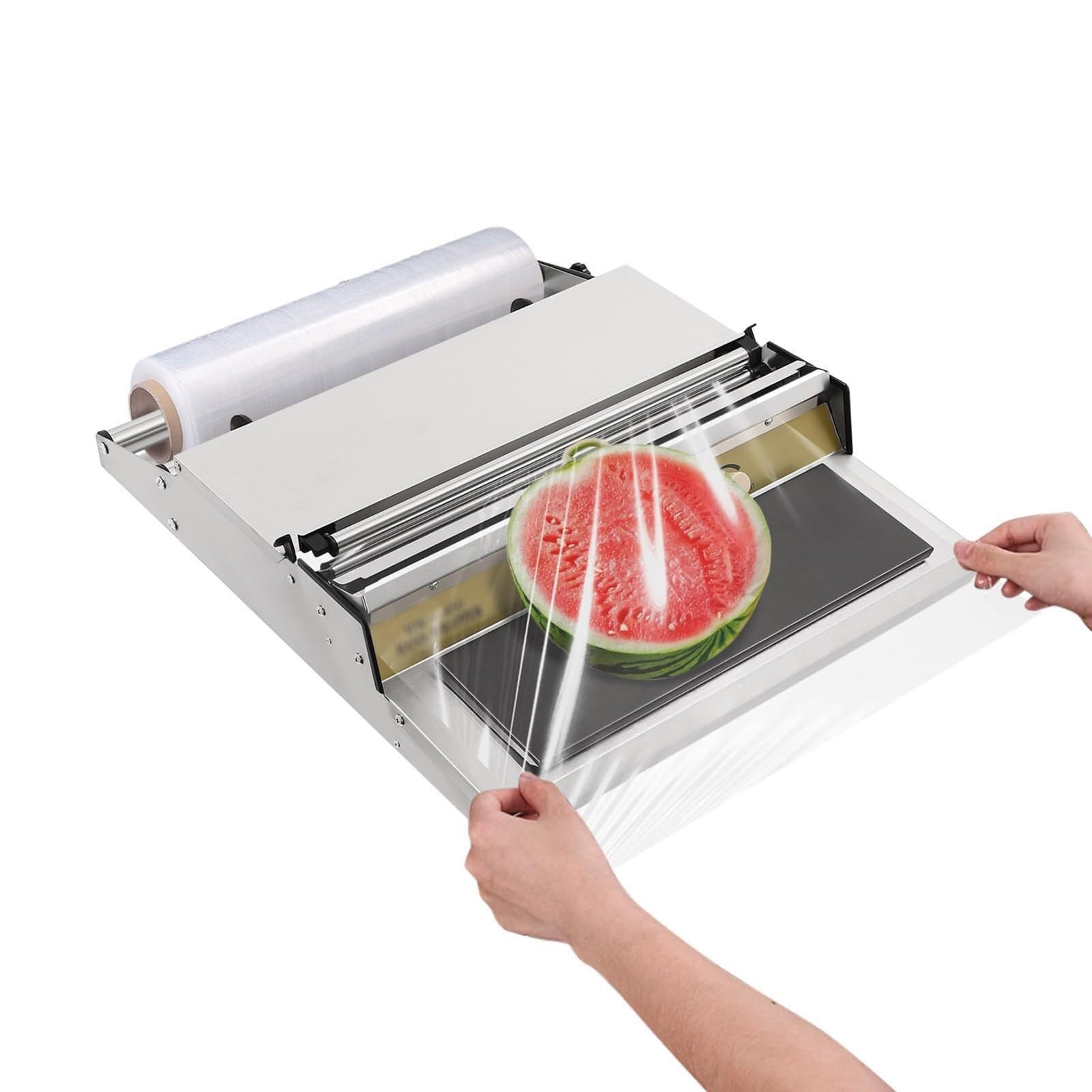 YXYLJOZ Commercial Manual Stretch Film Wrapper with Heated Plate for Supermarket Food Packaging - Efficient, Durables, and Easy to Use