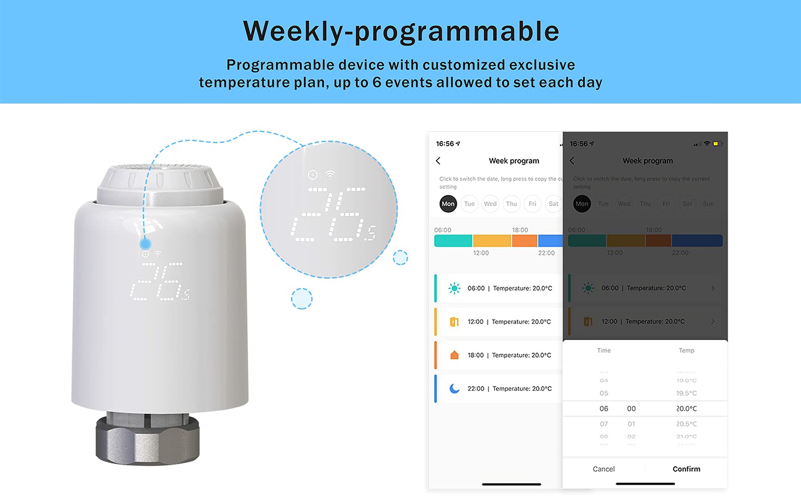 Valvola Termostatica Radiator Smart Zigbee - Controllo Da App, Vocale E Programmable, Per Riscaldamento Intelligente - Foto 3