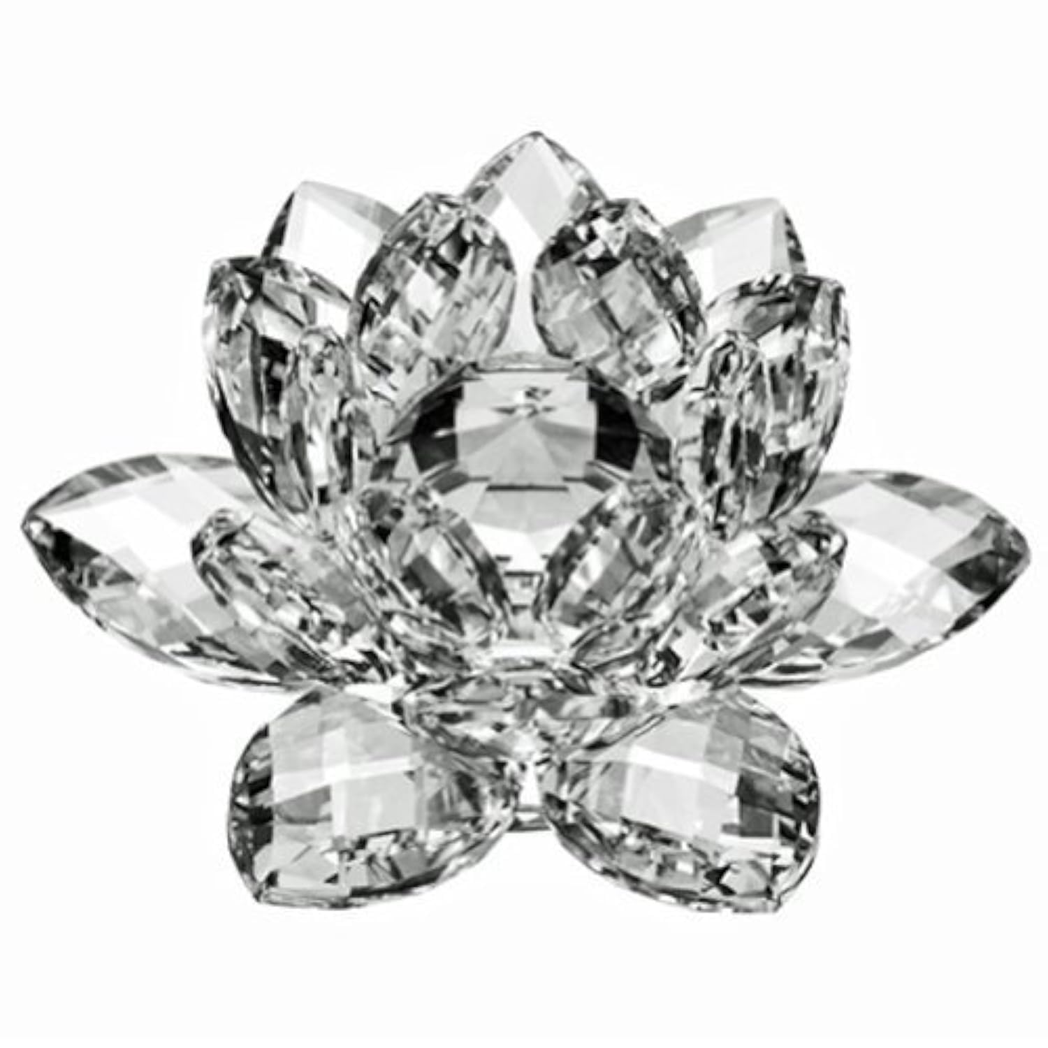 Amlong Crystal Crystal Lotus Flower with Gift Box, 5 Inch, Clear