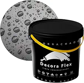 Tinta Emborrachada Decora Flex Decora Brasil Resistente a Agua 1 Litro (Cinza Medio)