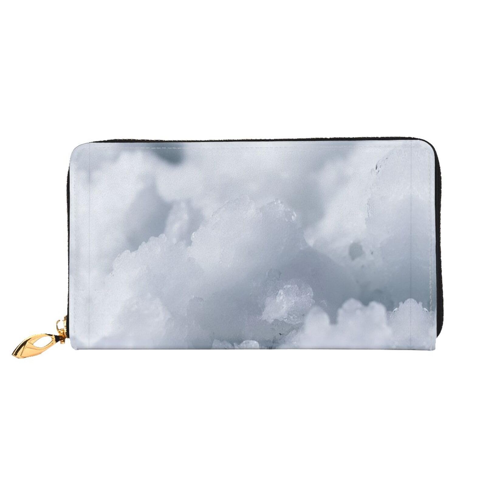 Cartera larga de piel con cremallera y patrón de obsidianyx