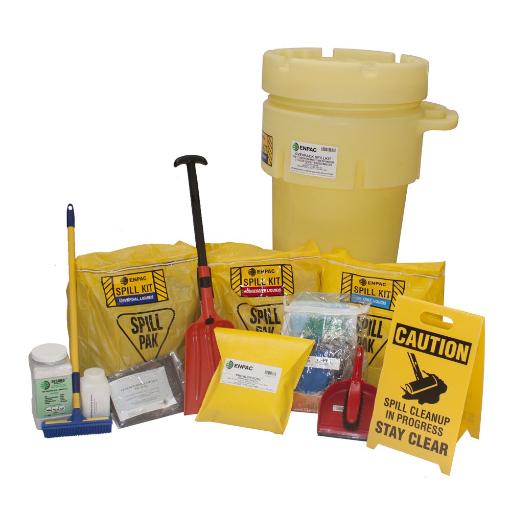 Enpac 50-Gallon Wheeled Multi-Responder SHT Spill Kit, Yellow, Universal, Aggressive, and Oil