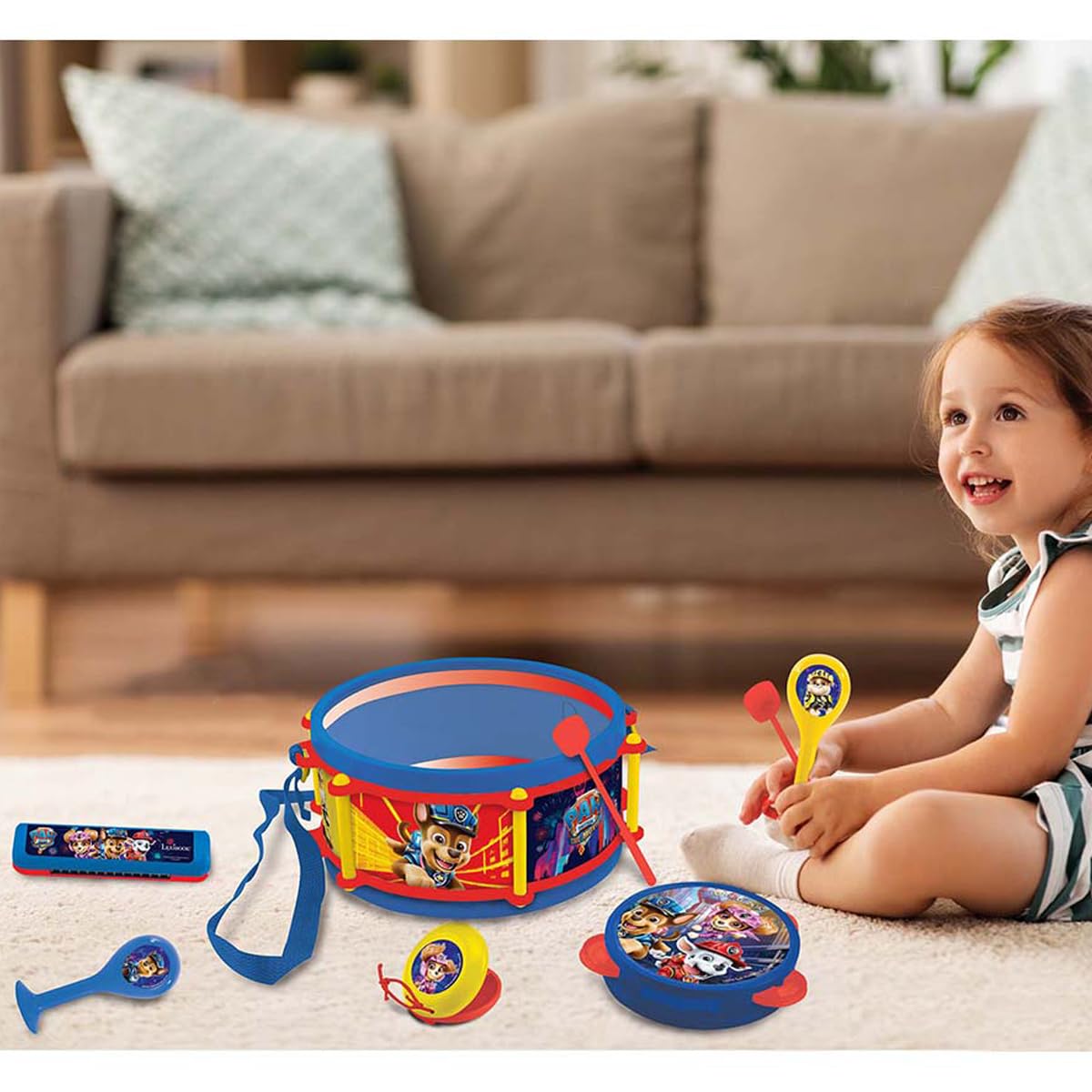 Lexibook Patrulla Canina Chase Marshall Juguete Musica, 7 Instrumentos Tambor, Maracas, Castañeta, Armónica, Grabadora, Trompeta, Pandereta, K360PALXB