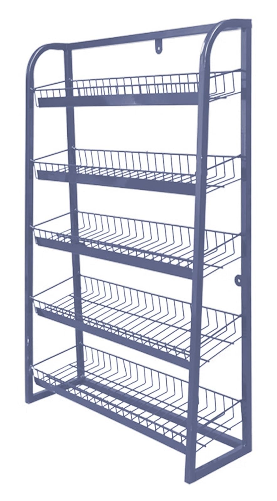 Genérico Estante Expositor de Aperitivos de 5 Niveles con Rejilla metálica para mostrador de Caja, Organizador de cestas biseladas para Montaje en Pared, Ideal para Tiendas de conveniencia, boutiques
